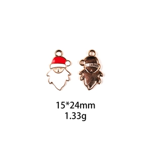 Front and back detail of 15x24mm Santa Claus alloy charms for jewelry making