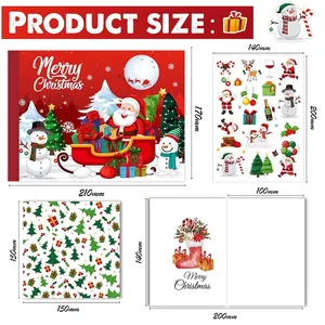 Kit scrapbooking de Noël DIY avec dimensions des cartes et planches stickers