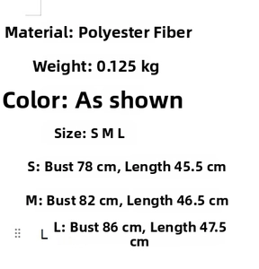 Size guide for French style lace-up top showing S M L dimensions in centimeters