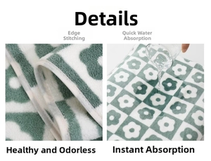 Absorbent coral fleece towel detail showing reinforced edges and quick water absorption
