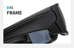 Detail of matte black Y2K sports sunglasses hinge and durable frame connection