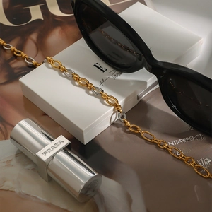 Lussuoso bracciale a catena in acciaio inossidabile bicolore oro 18k e argento moda