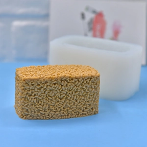 Rectangular rice ball shape silicone mold with grain texture for DIY craft projects