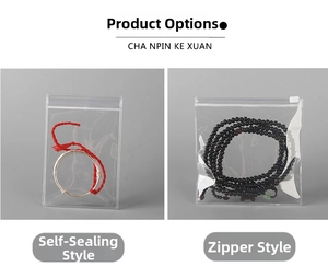 Comparison of self-sealing and zipper transparent PVC jewelry storage bags for bracelets