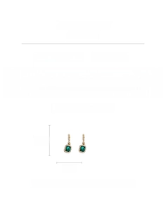 Details von Vintage-Smaragd-Ohrringen mit Goldlegierung und silbernen Nadeln