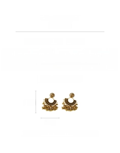 Detailed size specifications for vintage gold-tone lantern tassel earrings with dimensions