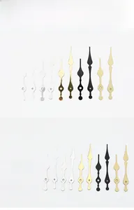 DIY wall clock hands set in black, gold, silver and white finishes with various styles