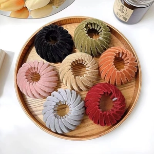 Velvet flocked bird nest hair clips in seven colors for ponytail and bun styling