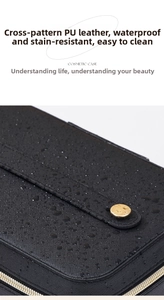 Close-up of waterproof black cross-grain PU leather surface with water droplets
