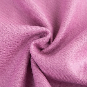 Soft purple faux cashmere scarf with fringe, featuring a fine knitted texture and drape
