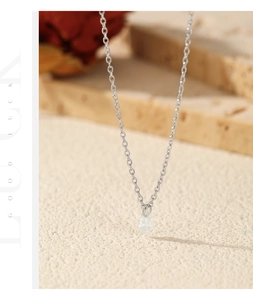 Vue détaillée du collier en argent S925 avec pendentif moissanite étincelant