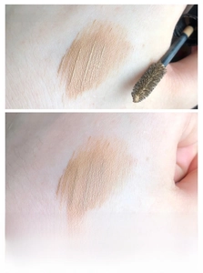 Detailed comparison of eyebrow gel texture from moist cream to natural matte finish