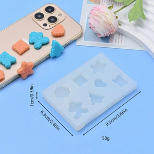 DIY silicone mold for sandwich cookies and stars for resin crafts and cream phone case decoration