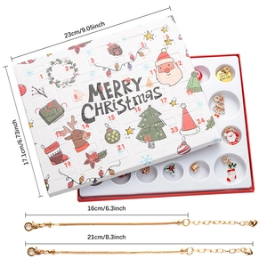 Christmas 24-day advent calendar jewelry gift box with DIY charm bracelets and charms