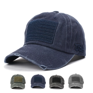 Distressed Baseball Cap Washed Cotton USA Flag Embroidery Adjustable Outdoor Sunshade Hat For Men Women Retro Style