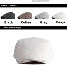 Détail de casquettes gavroche à carreaux pour enfants en noir, café, gris et beige