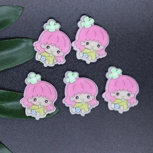 Detailed view of pink aurora star girls DIY resin charms for phone cases and hair clips