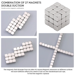 Strong 27pcs magnetic cube set for cat eye nail art design with silver metal finish