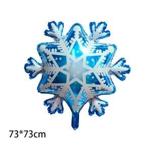 Blue and white snowflake foil balloon 73x73cm for birthday and winter party decor
