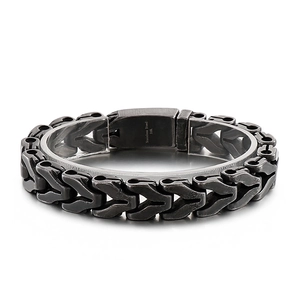 Byzantine style 316L stainless steel punk dragon bone bracelet for men in antique silver
