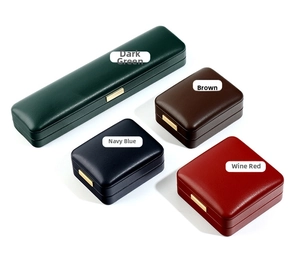 Portagioie in pelle PU premium in verde, marrone, blu e rosso con fibbie in metallo dorato
