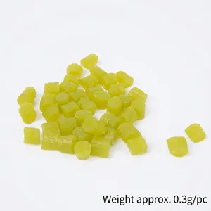 Miniature yellow-green resin cylinder beads for DIY craft decoration 0.6cm size