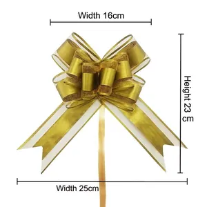 Grande fiocco in organza 50mm, decorazione 16x23cm macaron per auto da sposa