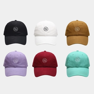 Baseball Cap Pure Cotton Twill Letter S Embroidered Adjustable Curved Brim Casual Sporty Sun Hat Men Women