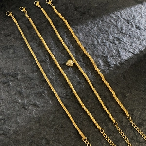 Heart Pendant Bracelet 18K Gold Plated Titanium Steel Shimmering Minimalist Adjustable Chain Jewelry For Women