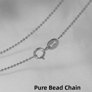 Detailed close-up of S925 sterling silver bead chain showing authentic hallmark stamp