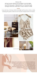 Champagne gold silk pajama set featuring camisole top with bow and matching shorts