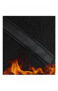 Macro detail of thick black fleece lining for winter thermal insulation and comfort