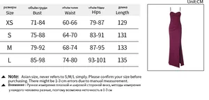 Tableau des tailles pour robe de soirée bustier avec mesures XS S M et L détaillées