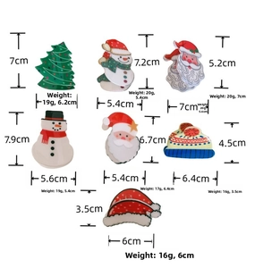 Detailed size and weight specs for Christmas Santa and snowman hair claw clips