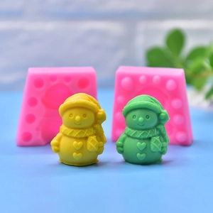Christmas snowman gift box silicone mold for DIY candles soap and fondant making