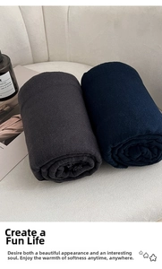 Detailed view of dark grey and navy blue meditation shawls with thick twill weave texture