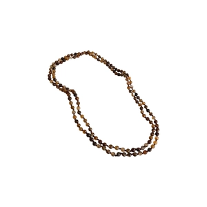 Bohemian agate beaded necklace with brown round stone pendants and retro style