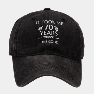 Casquette de baseball délavée gris anthracite avec inscription 70 Years To Look This Good