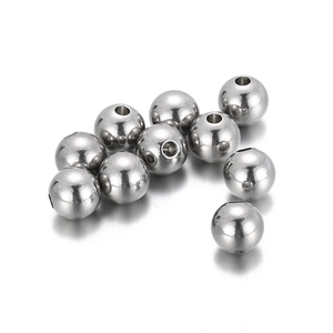 Polished silver stainless steel spacer beads with holes for DIY jewelry making