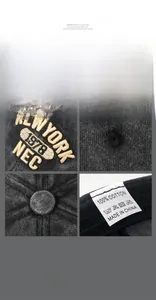 Detail of embroidered New York logo and 100% cotton fabric texture on baseball cap