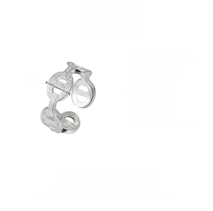 Macro detail of S925 sterling silver pig nose ring showing texture and 7mm band width