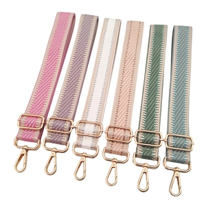 Adjustable colorful fabric shoulder straps with gold metal hooks in six vibrant colors