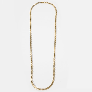 Golden titanium steel cable chain necklace for pendants on a clean white background