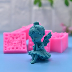 Silicone mold for fairy girl ballet figurine used in cake decorating and aroma gypsum