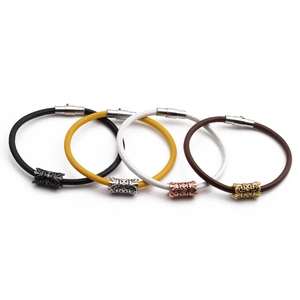 Woven Leather Bracelet With Stainless Steel Magnetic Clasp And Zirconia Copper Hollow Charm Fashion Jewelry