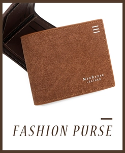 Close-up of brown matte leather wallet showing card slots and fashion stitching detail