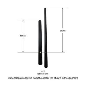 Minimalist black aluminum clock hands set model 1022 with 155mm and 213mm lengths