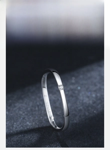 Detail of S925 sterling silver ring featuring manual inlay of 5A grade zircon stone