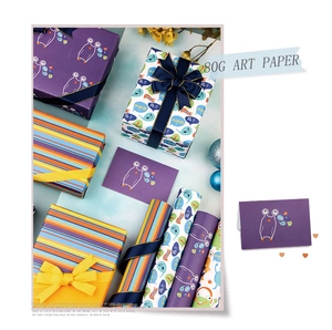Detail of 80G art paper featuring colorful cartoon monsters and creative stripe patterns