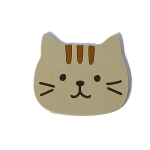 Cute cat-shaped PVC silicone coaster with heat resistance and non-slip pad design